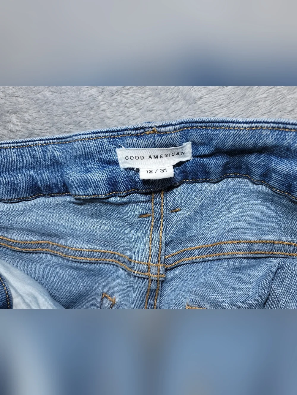 Good American Good Legs High Rise Skinny Cropped Jeans 12/31 Blue